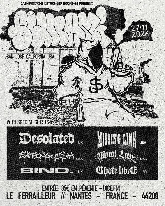 Illustration de l'événement : Sunami + Desolated + Missing Link + Extinguish + Moral + Bind. + Chute libre
