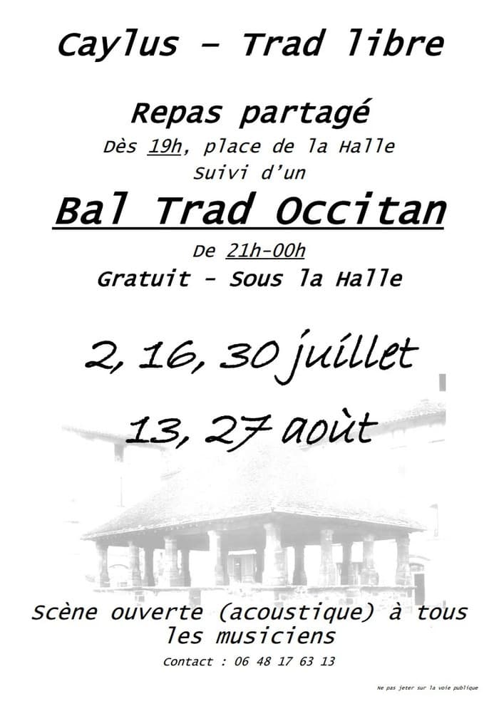 Illustration de l'événement : Caylus Bal trad sous la halle & repas partagé