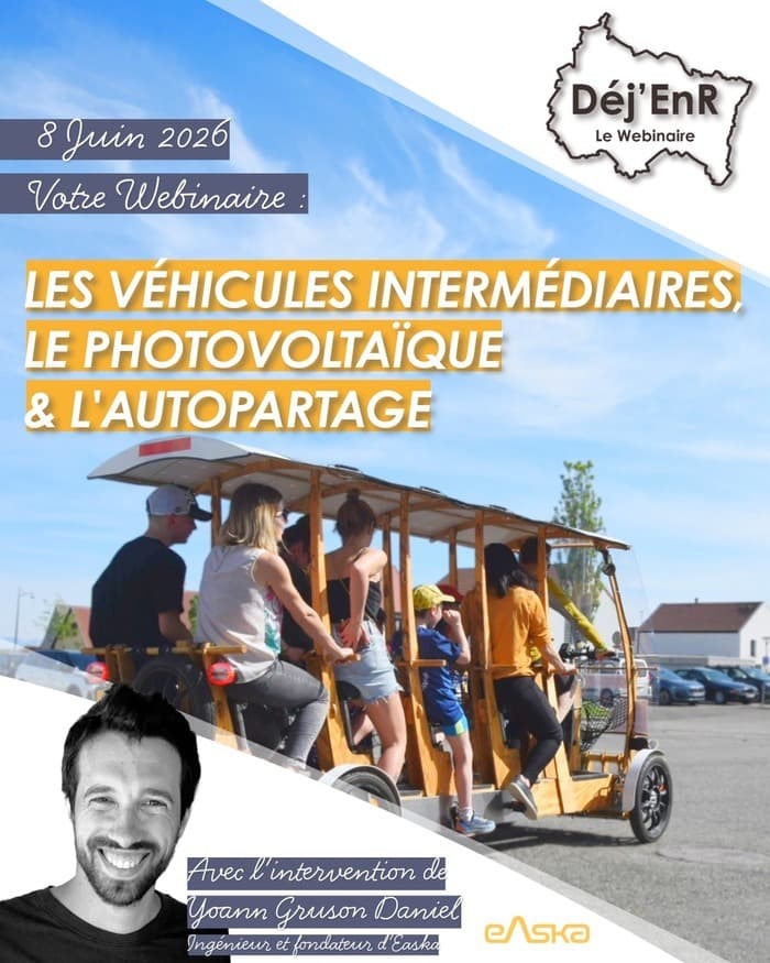 Illustration de l'événement : Webinaire : Les véhicules intermédiaires, le photovoltaïque & l’autopartage