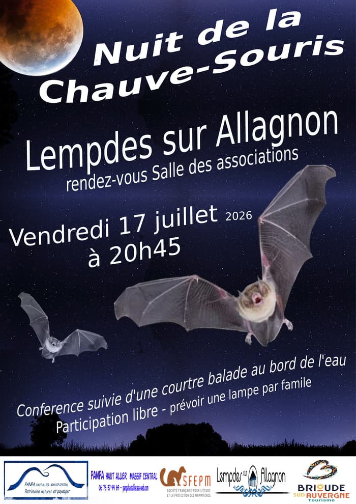 Illustration de l'événement : Nuit de la chauve-souris à Lempdes sur Allagnon