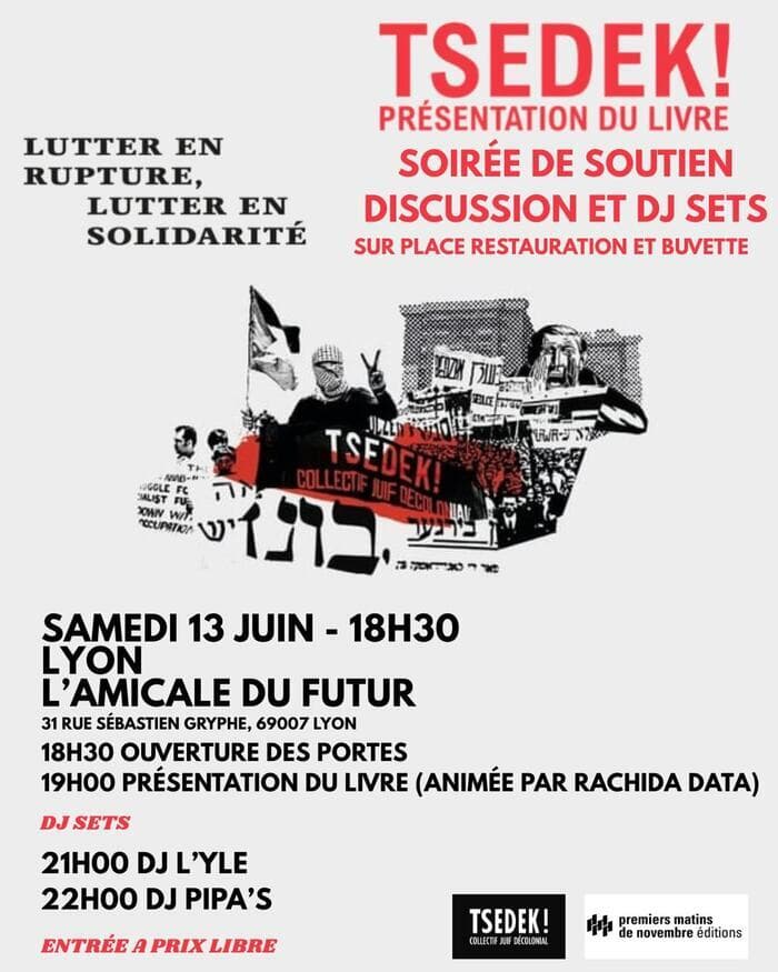 Illustration de l'événement : TSEDEK! en tournée autour du livre "LUTTER EN RUPTURE, LUTTER EN SOLIDARITÉ"