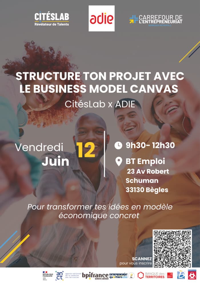 Illustration de l'événement : Atelier : Structure ton projet avec le Business Model Canvas