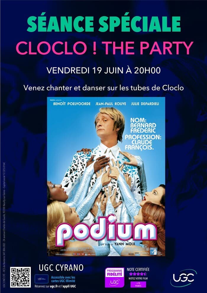 Illustration de l'événement : Séance Spéciale Cloclo ! The party avec la projection du film Podium