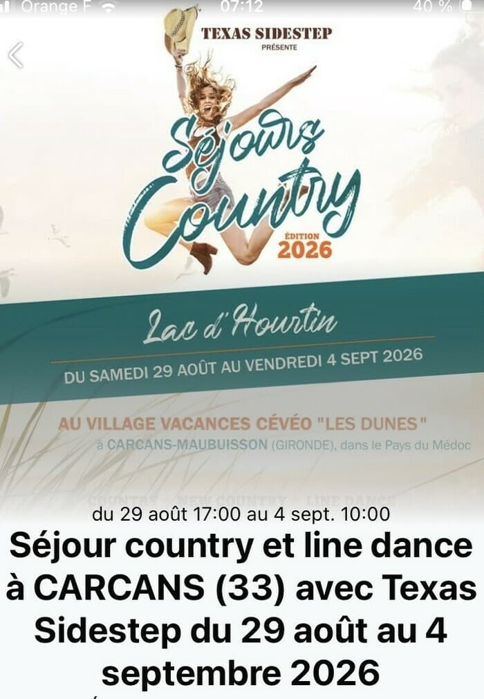 Illustration de l'événement : SEJOUR COUNTRY