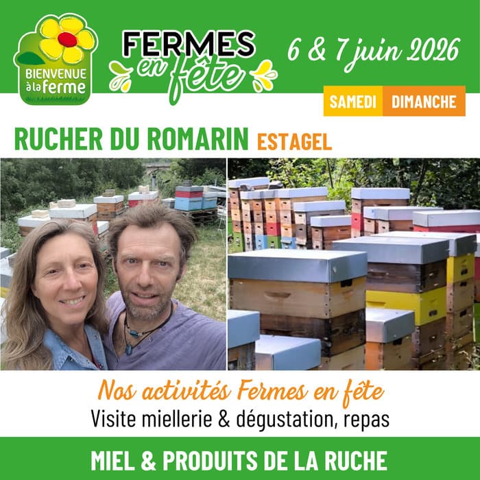 Illustration de l'événement : Fermes en Fête le 6&7 juin au RUCHER DU ROMARIN à Estagel