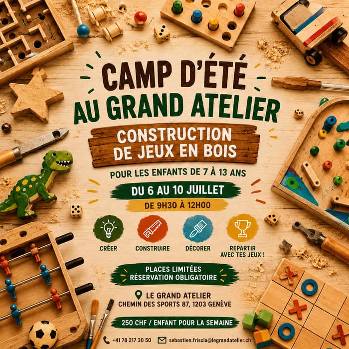 Illustration de l'événement : Camp d’été – Construction de jeux en bois