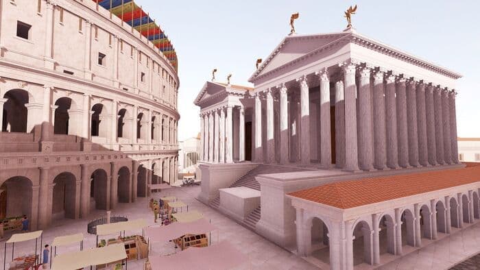 Illustration de l'événement : Visite couplée Exposition "Rome, du mythe au virtuel" au musée de Vieux-la-Romaine et Plan de Rome de l'Université de Caen