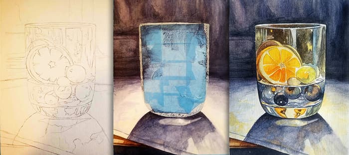 Illustration de l'événement : Stage dessin : Textures & transparences à l'aquarelle