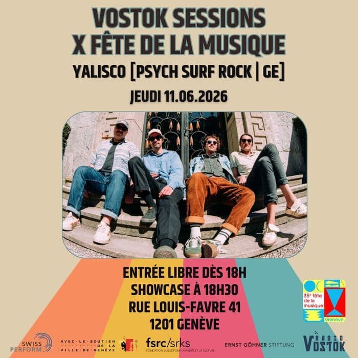 Illustration de l'événement : Yalisco en partenariat avec la Fête de la Musique [Psych Surf Rock | GE]