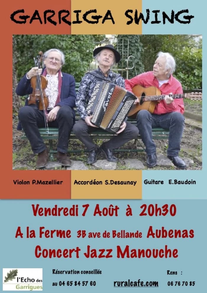 Illustration de l'événement : Concert Jazz Manouche GARRIGA SWING Trio