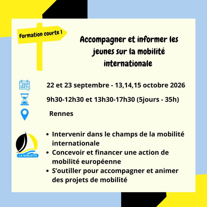 Illustration de l'événement : Formation : accompagner et informer les jeunes sur la mobilité internationale