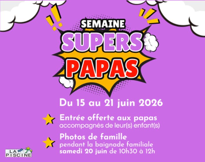 Illustration de l'événement : Semaine des supers-papas à la piscine