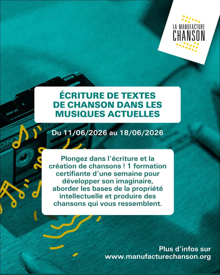 Illustration de l'événement : Écriture de textes de chanson dans les Musiques Actuelles