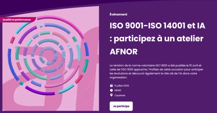 Illustration de l'événement : ISO 9001-ISO 14001 et IA : participez à un atelier AFNOR