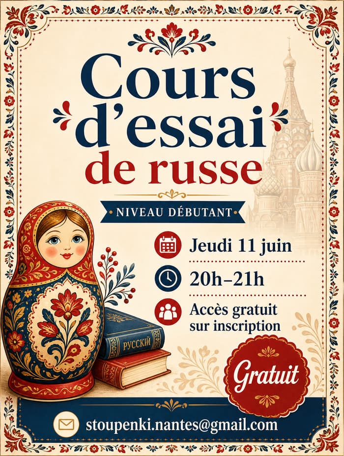 Illustration de l'événement : Initiation au russe avec Russies étonNantes