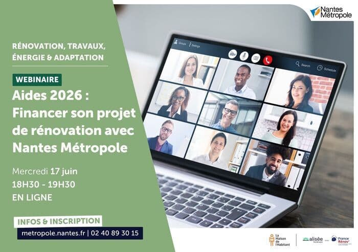 Illustration de l'événement : [Webinaire] Aides financières 2026 : Financer son projet de rénovation avec Nantes Métropole
