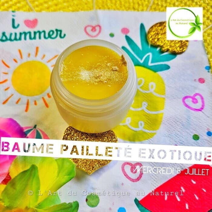 Illustration de l'événement : Atelier cosmétique pour enfant: fabrication Baume pailleté exotique