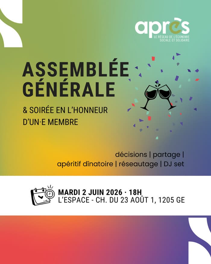 Illustration de l'événement : AG d'APRÈS-Ge et soirée en l'honneur d'un·e membre !