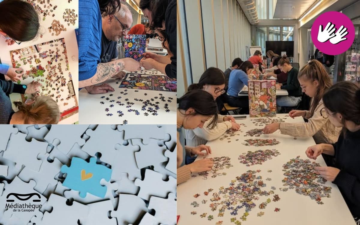 Illustration de l'événement : Concours de puzzle 1000 pièces par équipe de 4 en Langue des Signes Française