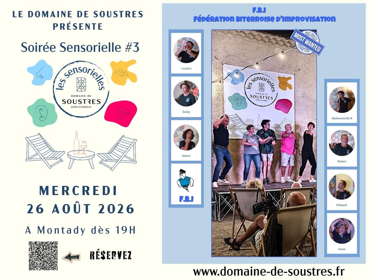 Illustration de l'événement : SOIREE SENSORIELLE 26/08/26 - THEATRE D'IMPROVISATION