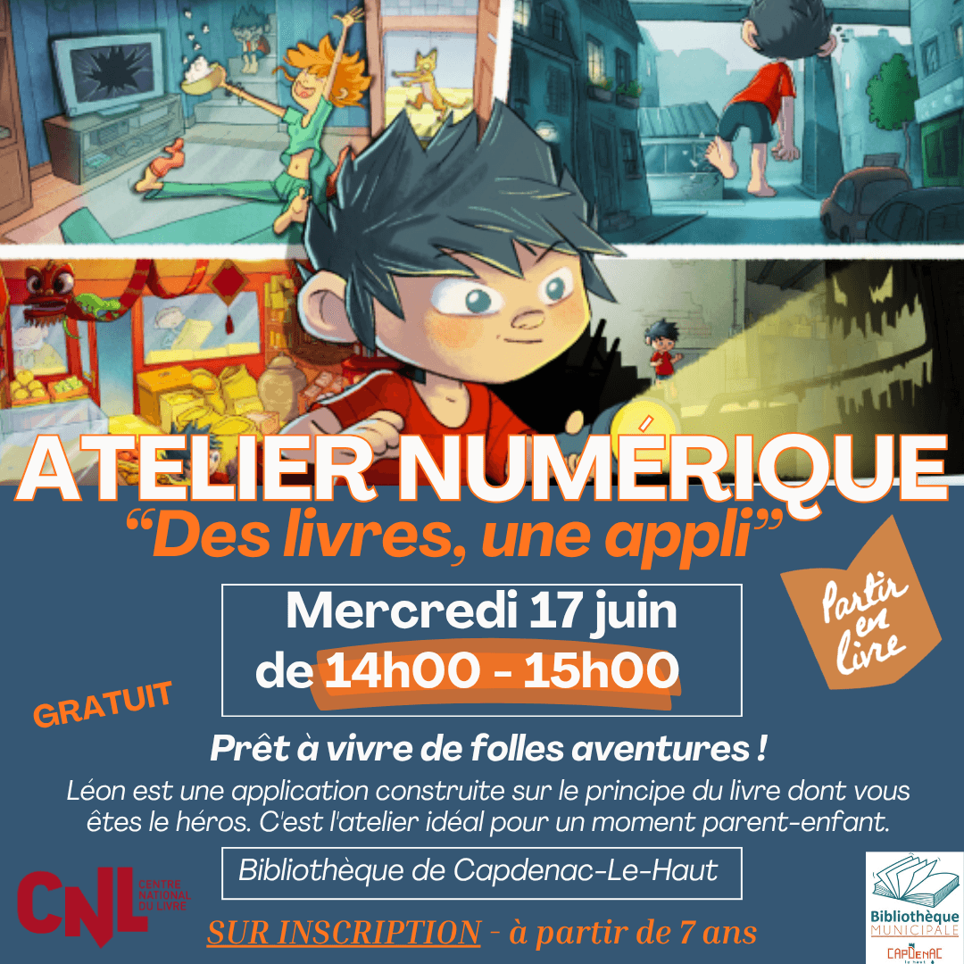 Illustration de l'événement : Atelier Numérique : “Des livres, une appli” à la bibliothèque de Capdenac-Le-Haut
