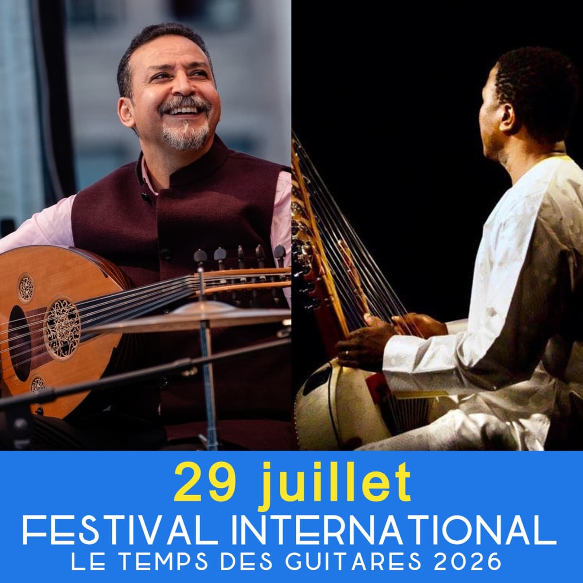 Illustration de l'événement : Festival le Temps des Guitares : Soirée Africaine avec Driss El Maloumi (oud) et Lamine Cissokho (Kora)