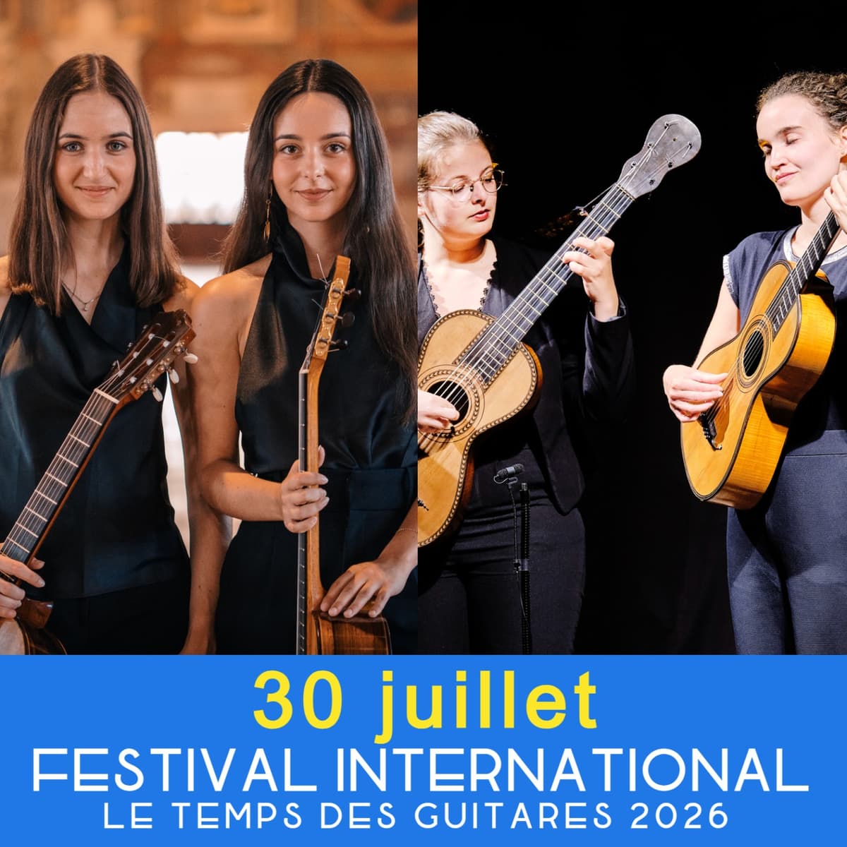 Illustration de l'événement : Festival le Temps des Guitares : Soirée DUOS de guitares classiques et romantiques