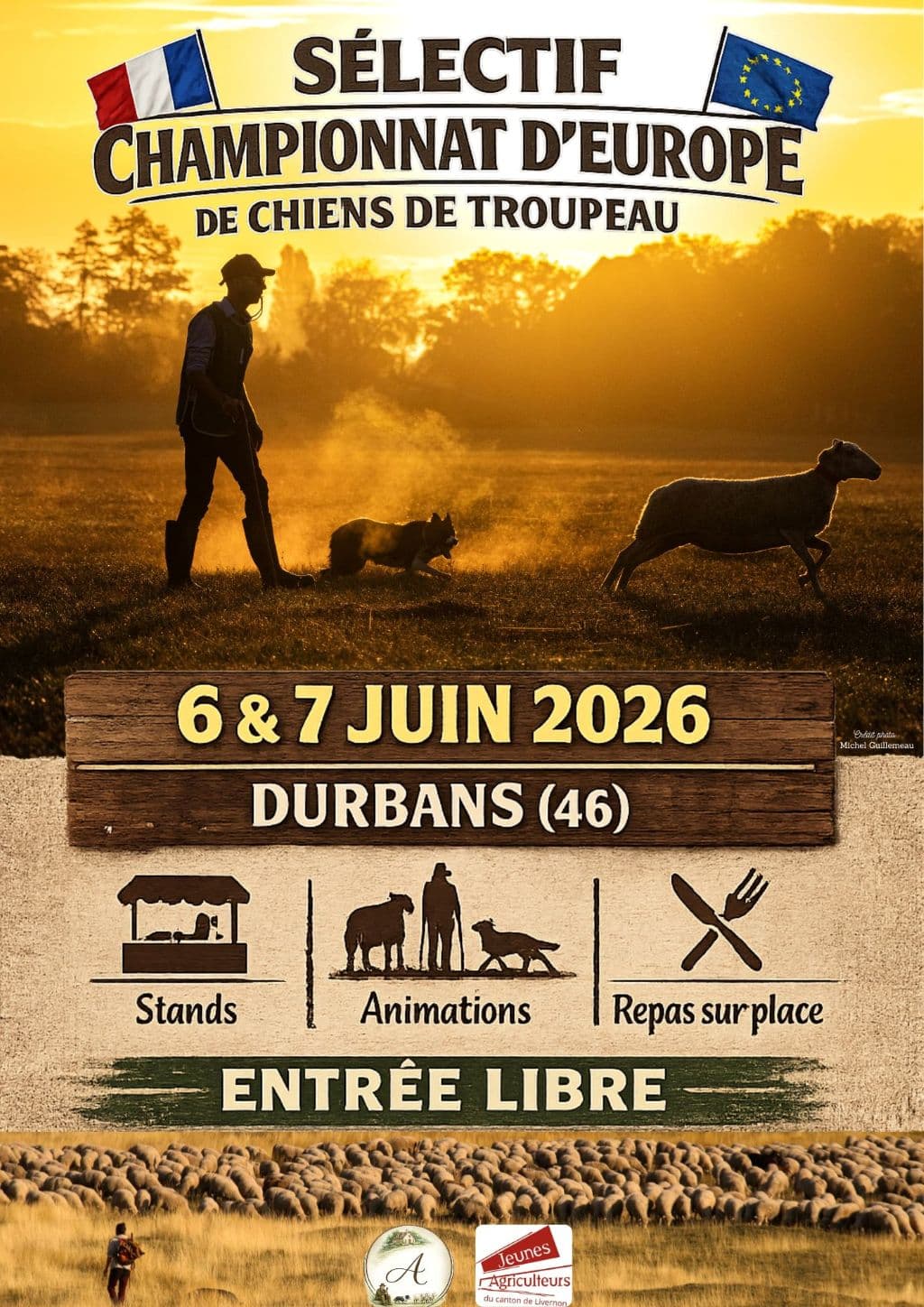 Illustration de l'événement : Sélectif, championnat d'Europe de chiens de troupeau, à Durbans