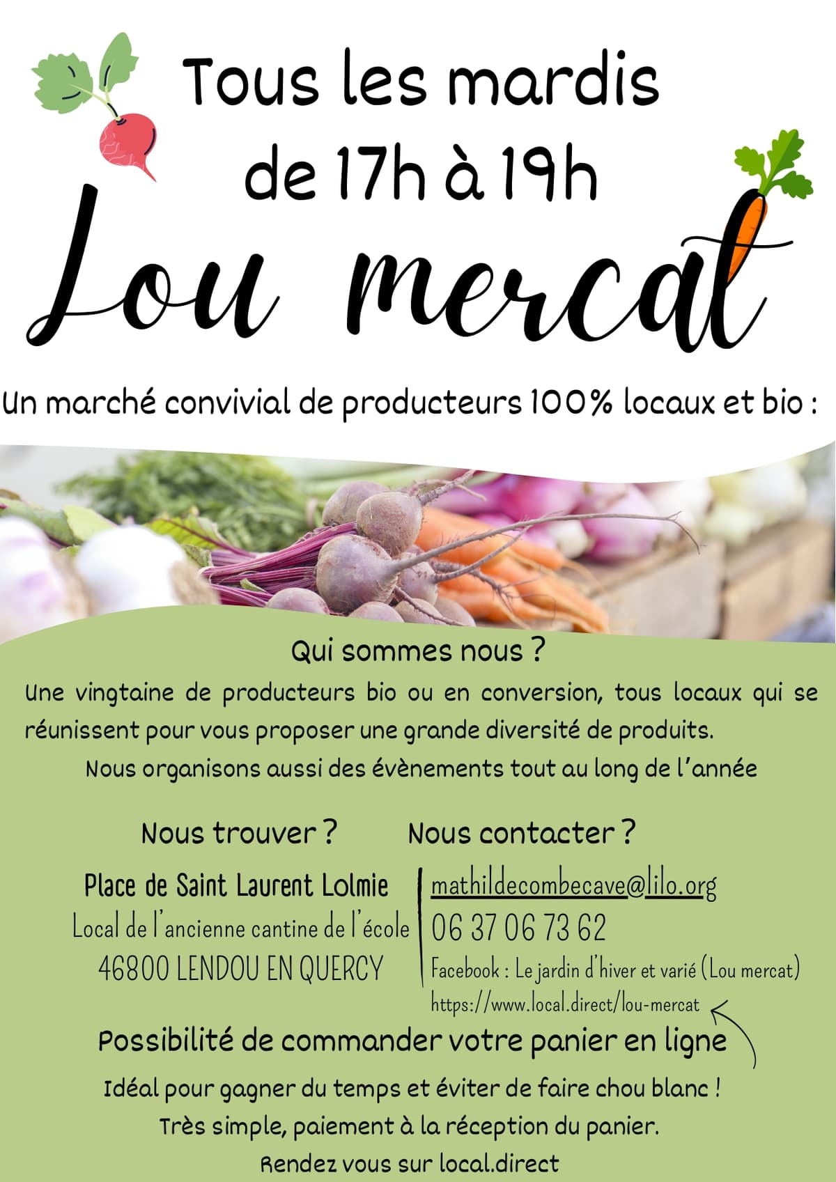 Illustration de l'événement : Marché bio à Saint-Laurent-Lolmie