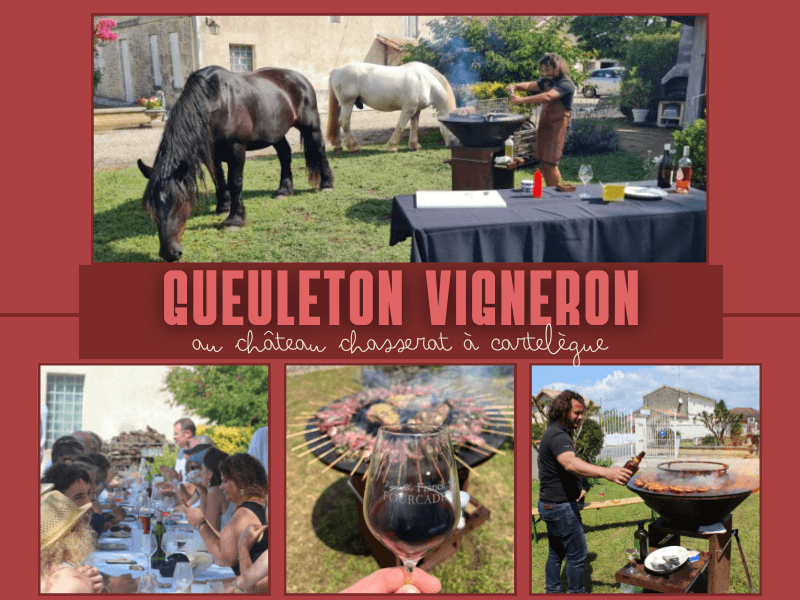 Illustration de l'événement : Gueuleton vigneron et démonstration de cheval de trait au château Chasserat