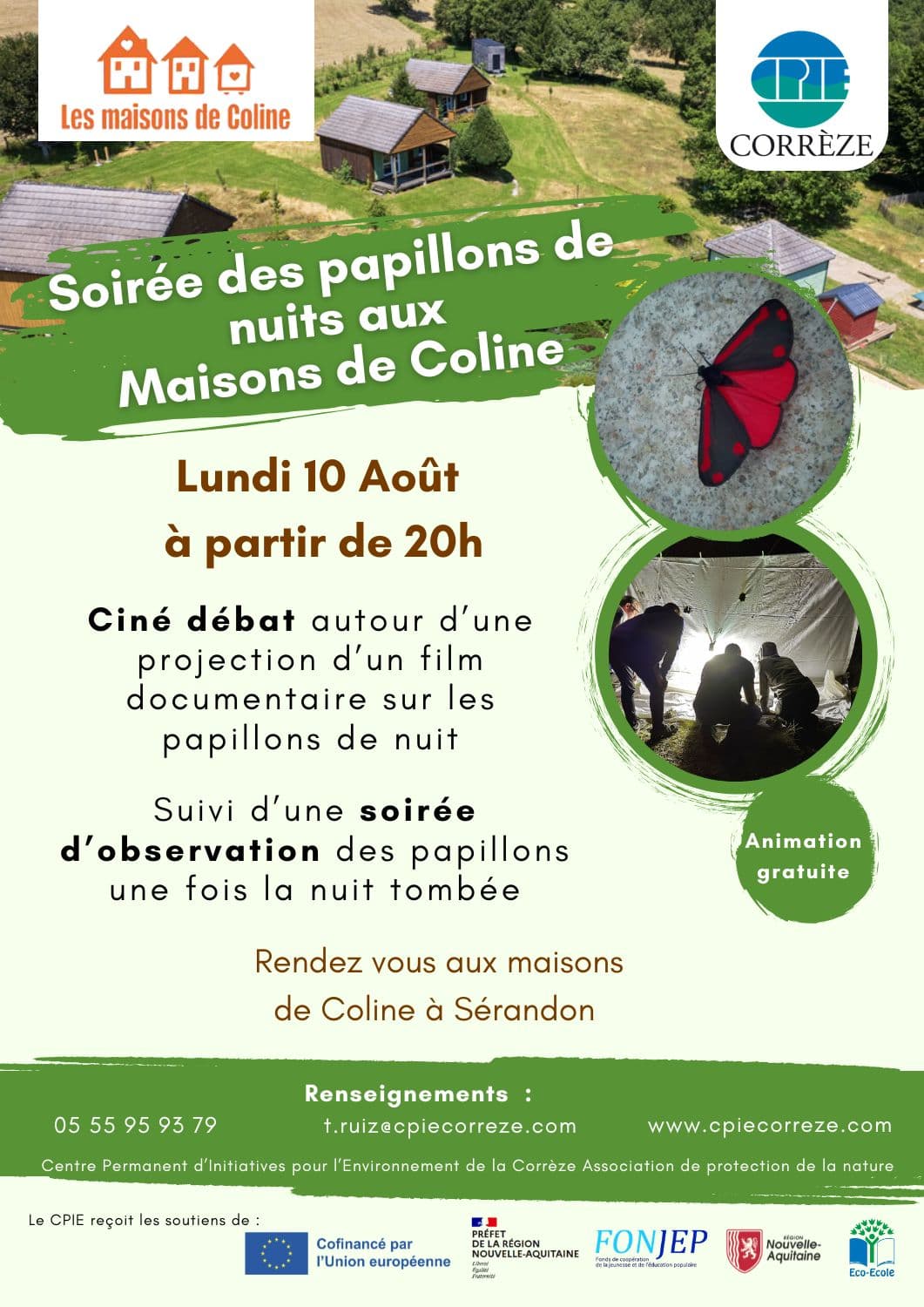 Illustration de l'événement : Soirée des papillons de nuit aux Maisons de Coline