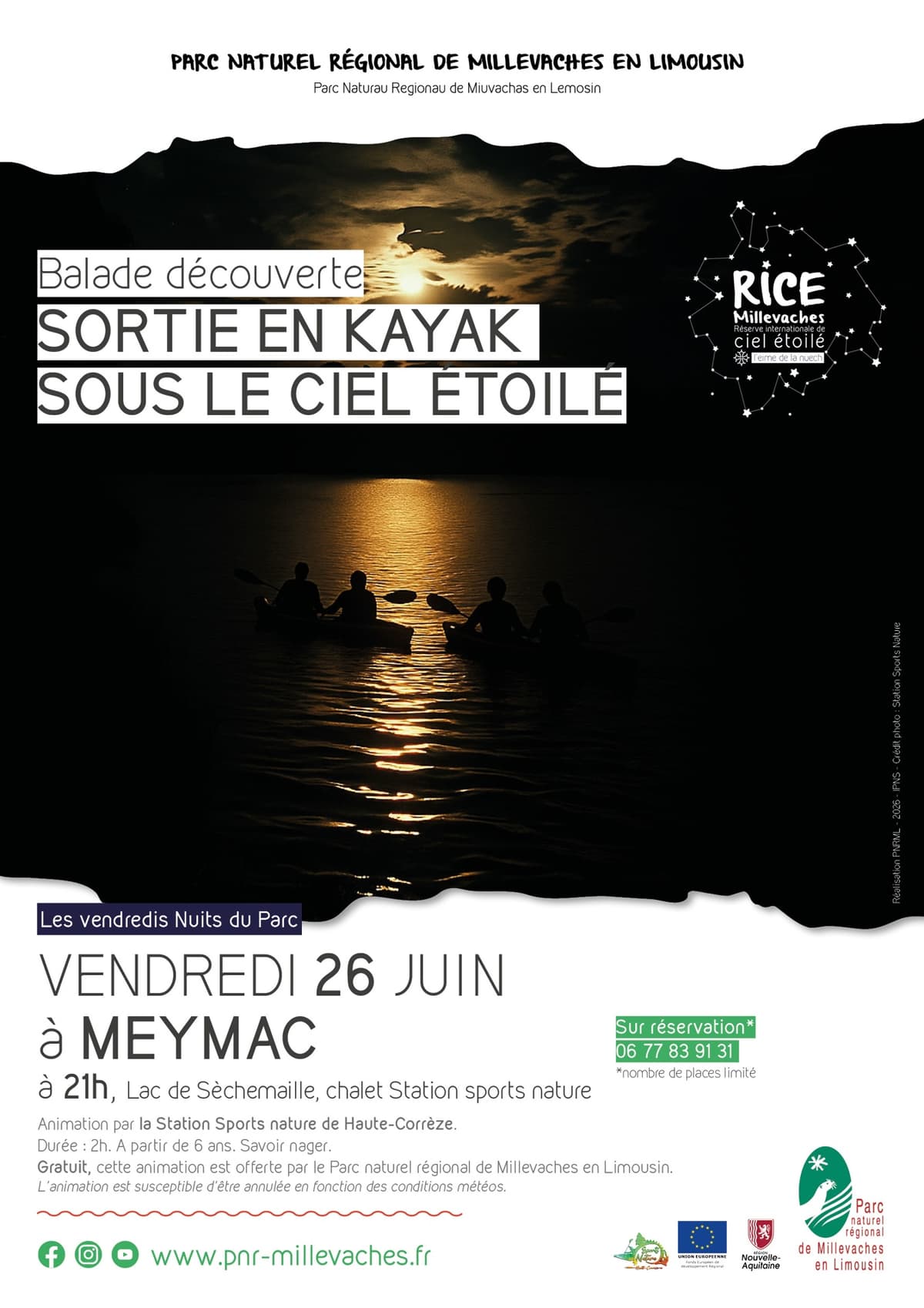 Illustration de l'événement : Sortie en kayak sous le ciel étoilé