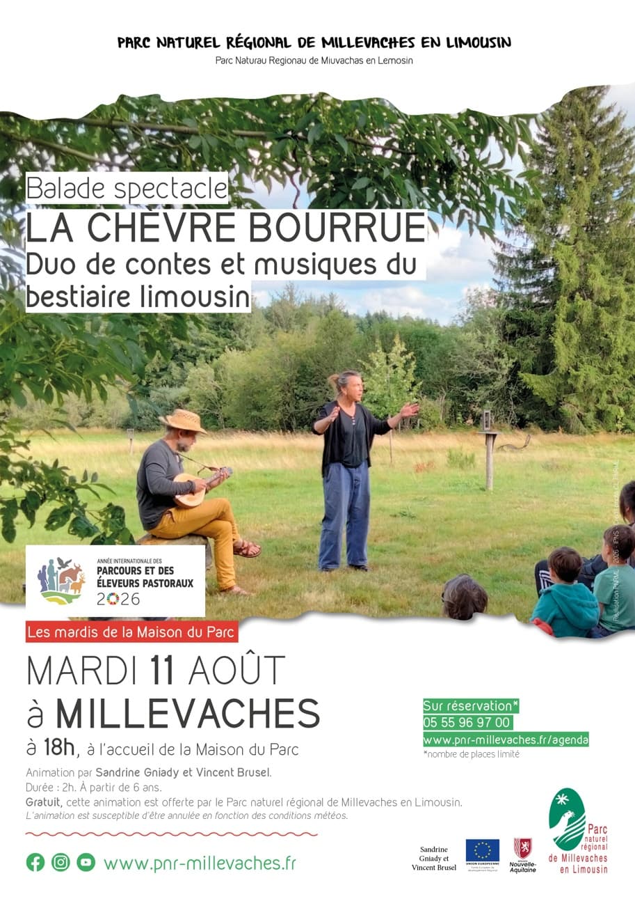 Illustration de l'événement : Spectacle La chèvre bourrue, duo de contes et musiques du bestiaire limousin