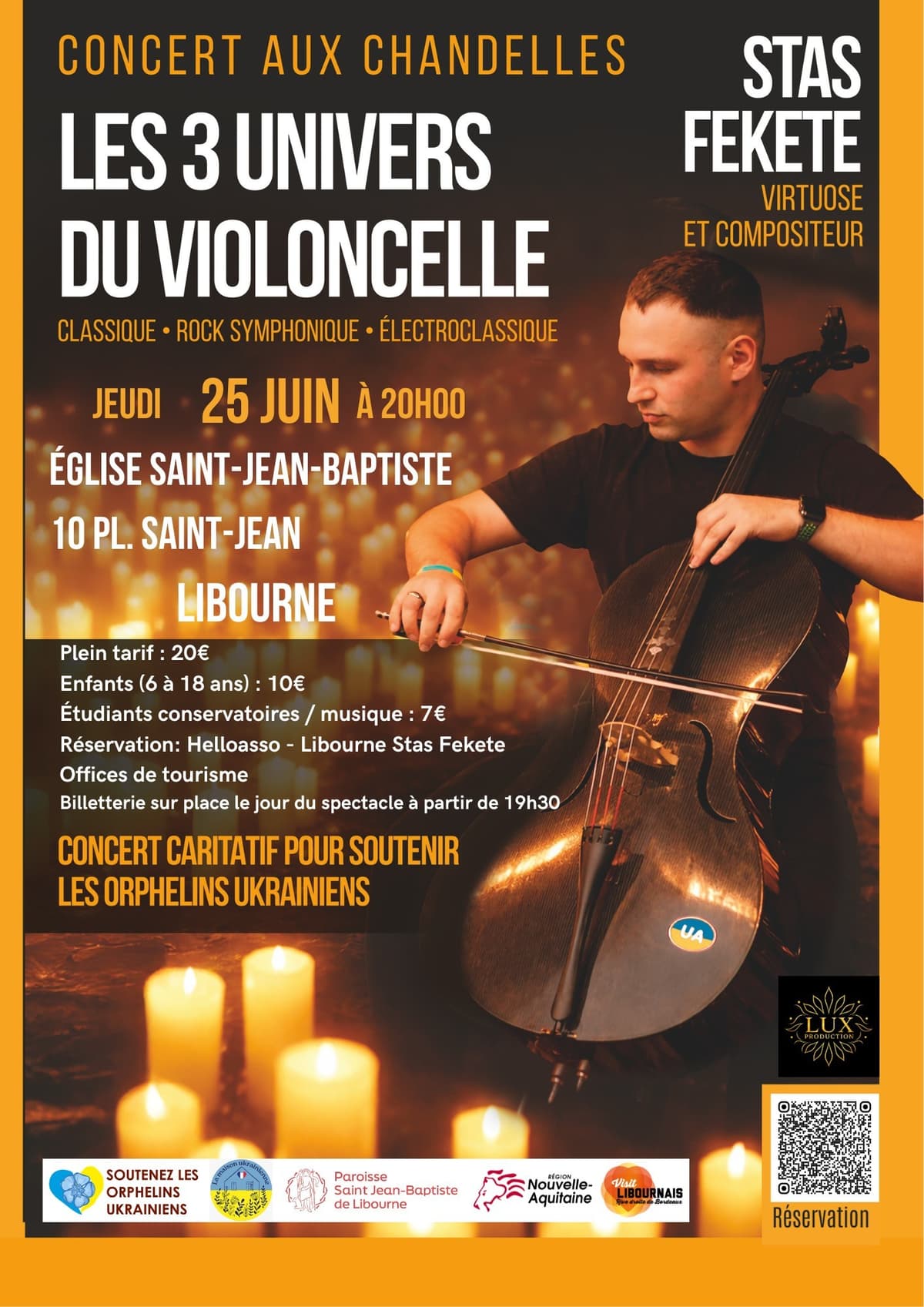 Illustration de l'événement : Concert aux chandelles - Les 3 univers du violoncelle