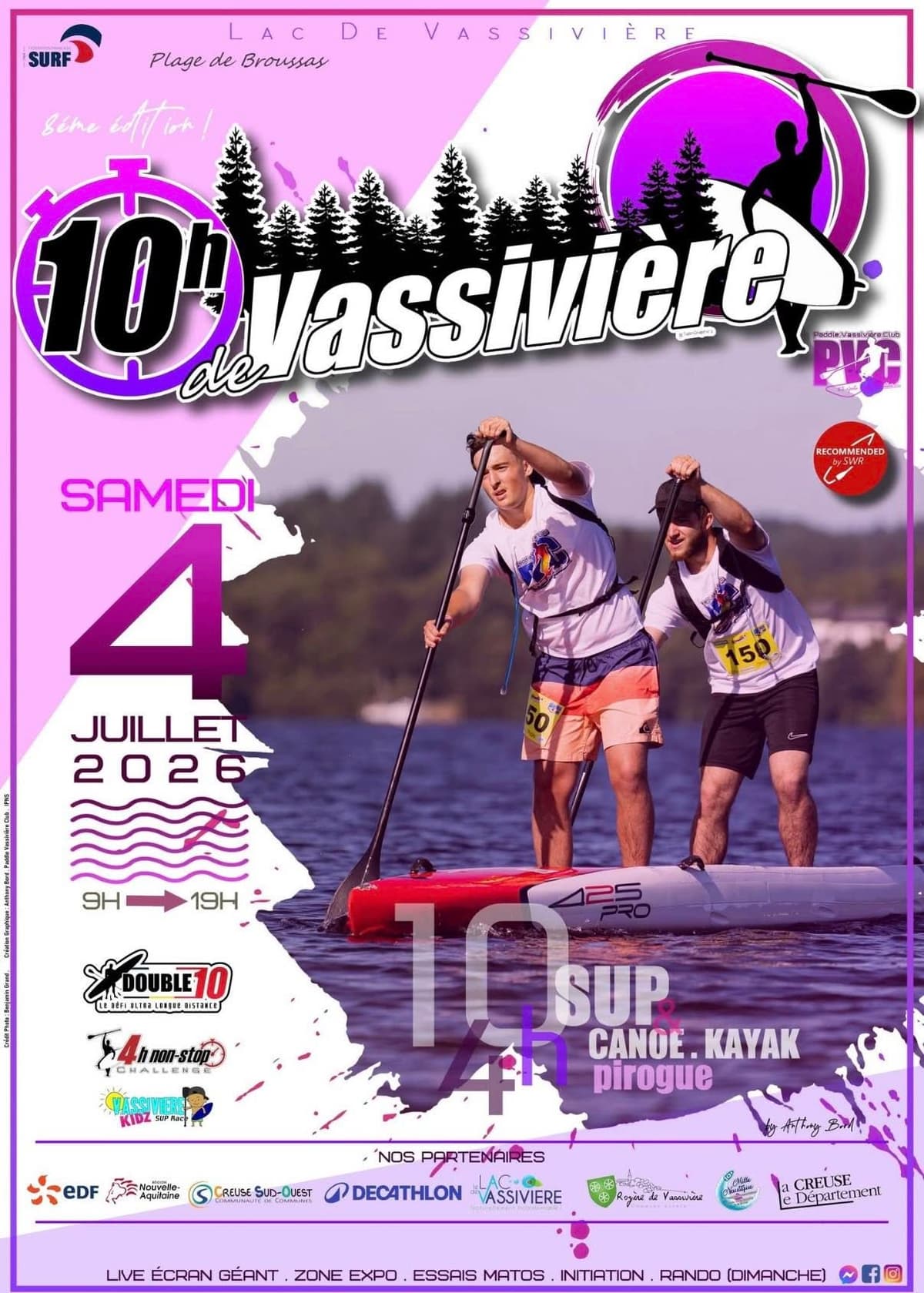 Illustration de l'événement : Les 10h de Vassivière : endurance de sports de pagaies