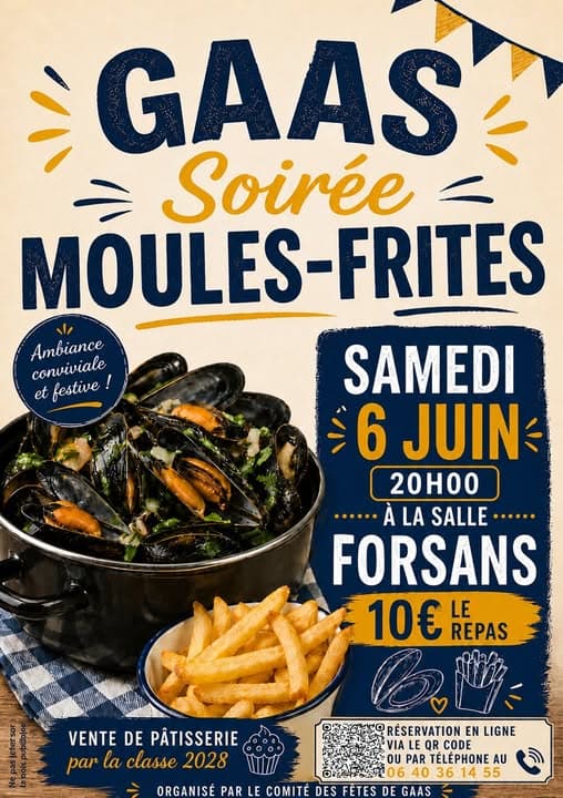 Illustration de l'événement : Soirée Moules-Frites
