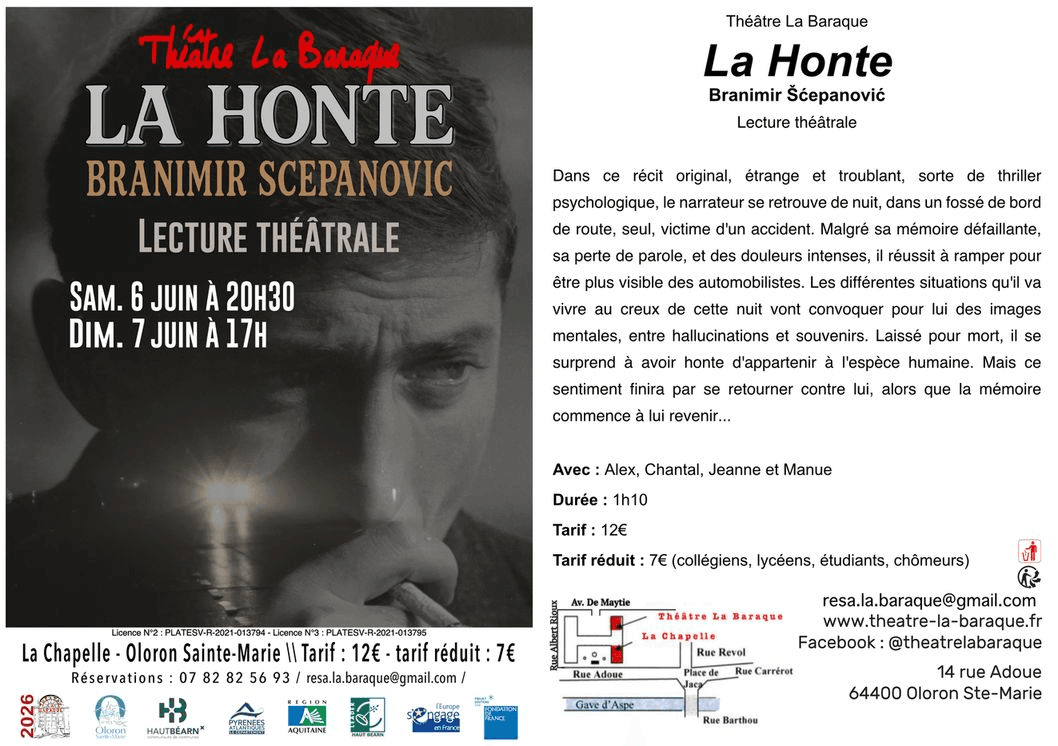 Illustration de l'événement : Théâtre La Baraque : La honte