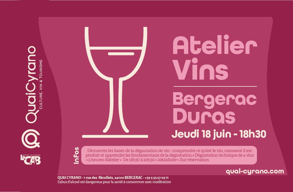 Illustration de l'événement : Atelier découverte | Vins Bergerac & Duras