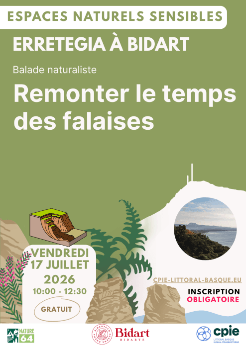 Illustration de l'événement : Balade Remonter le Temps des Falaises à Erretegia - CPIE Littoral basque