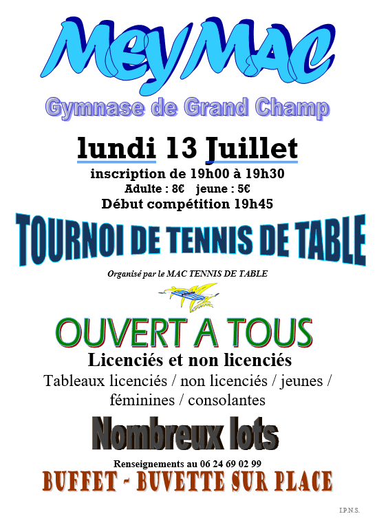 Illustration de l'événement : Tournoi de Tennis de Table ouvert à tous