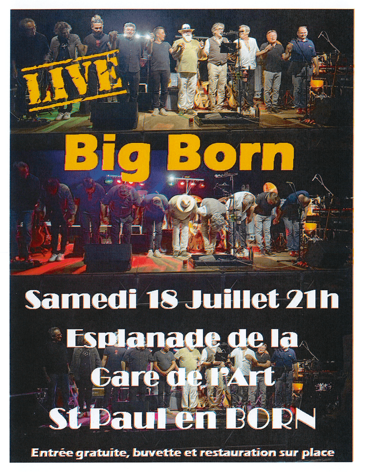 Illustration de l'événement : concert en plein air avec le groupe Big Born