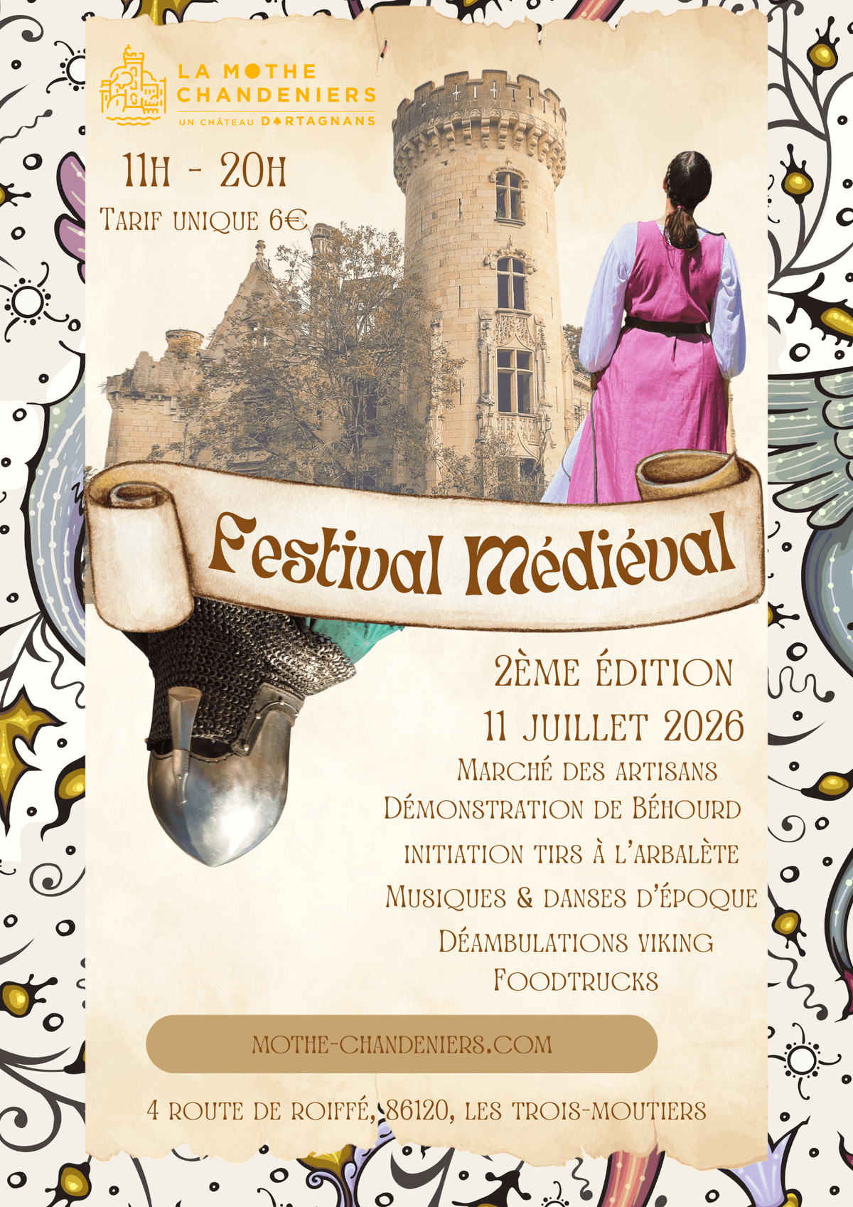 Illustration de l'événement : Festival médiéval au Château de la Mothe-Chandeniers