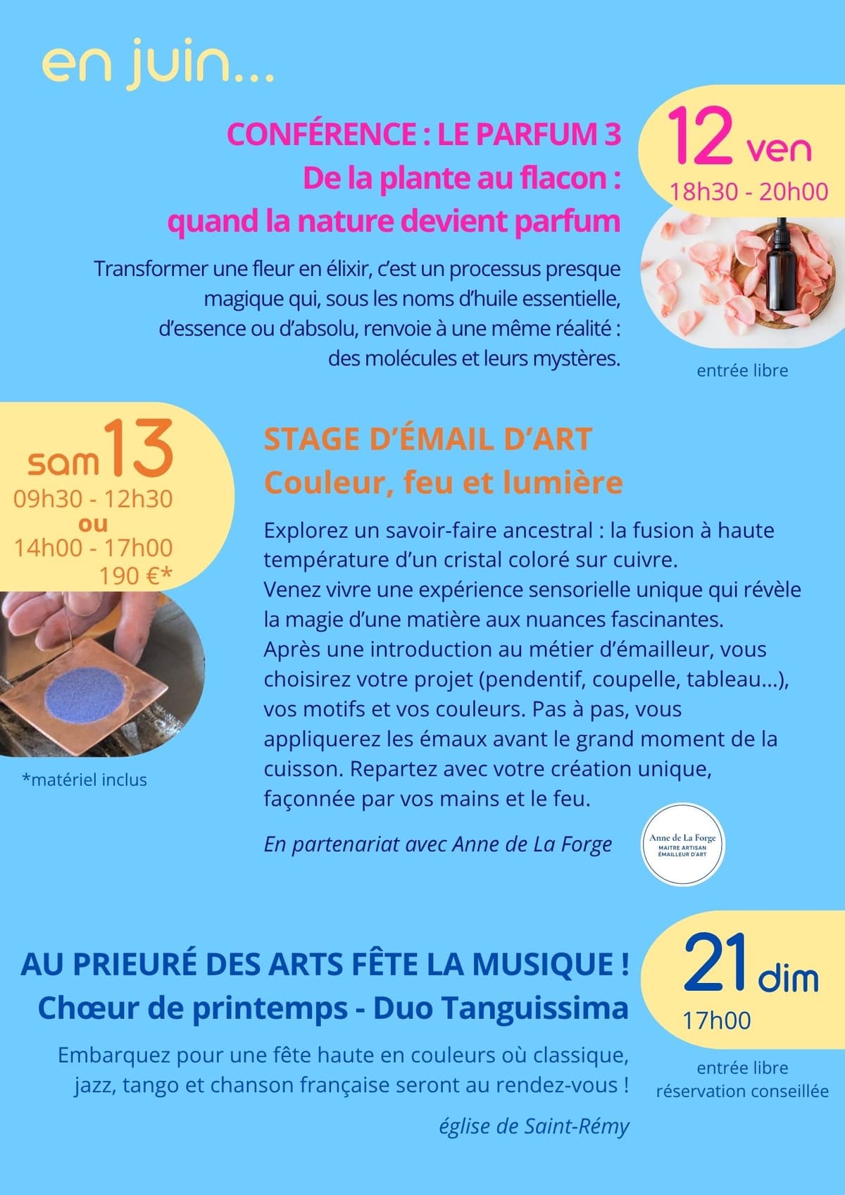 Illustration de l'événement : Stage au Prieuré des Arts au mois de Juin à Saint-Rémy