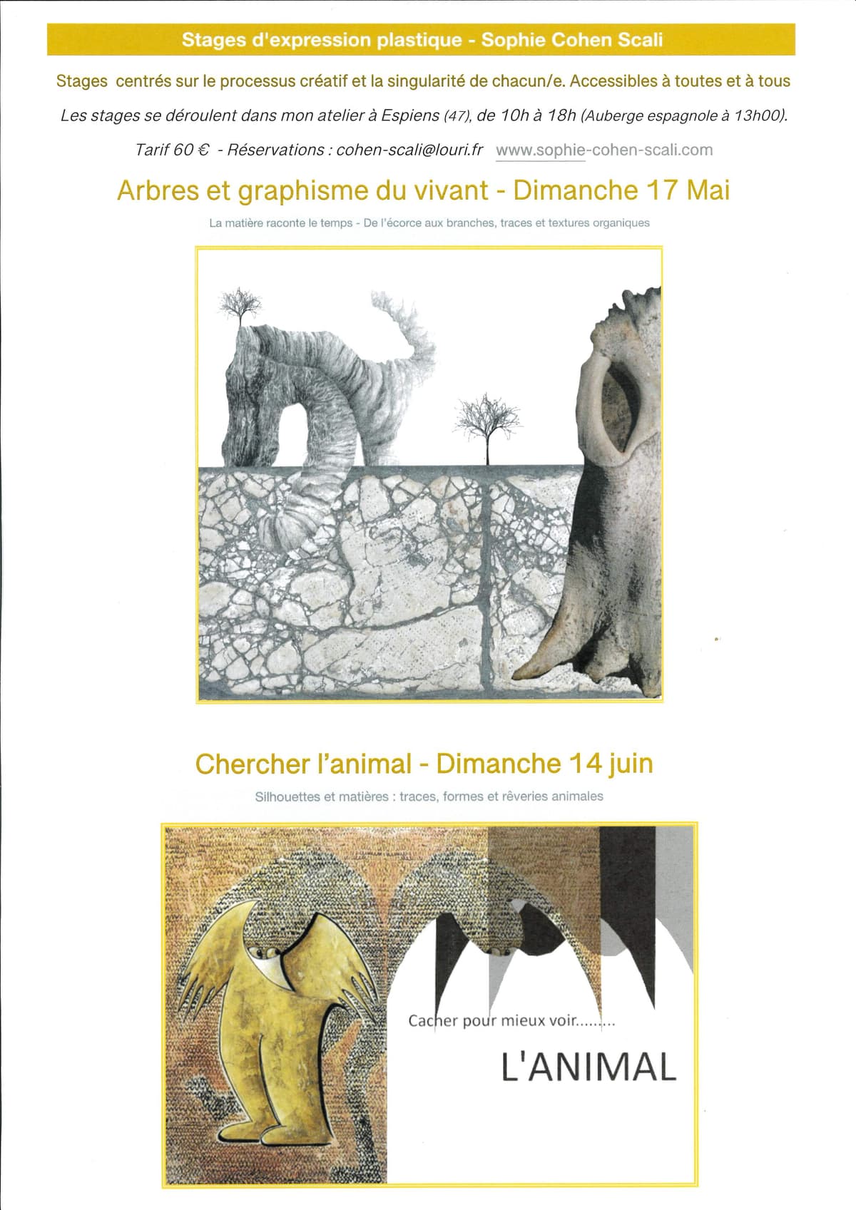Illustration de l'événement : Stage d'expression plastique : Chercher l'animal