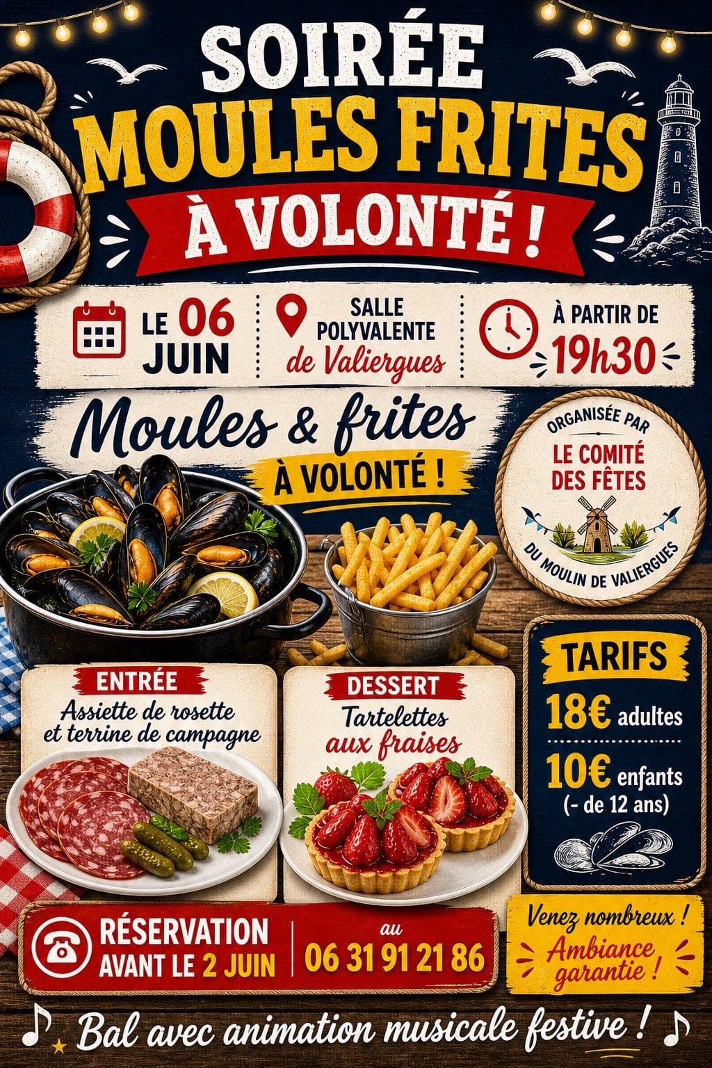 Illustration de l'événement : Repas moules frites