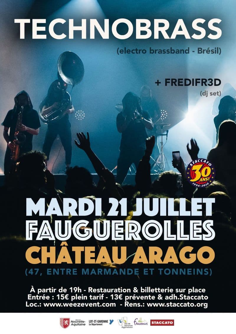 Illustration de l'événement : TECHNOBRASS et FREDIFR3D en concert au Château Arago