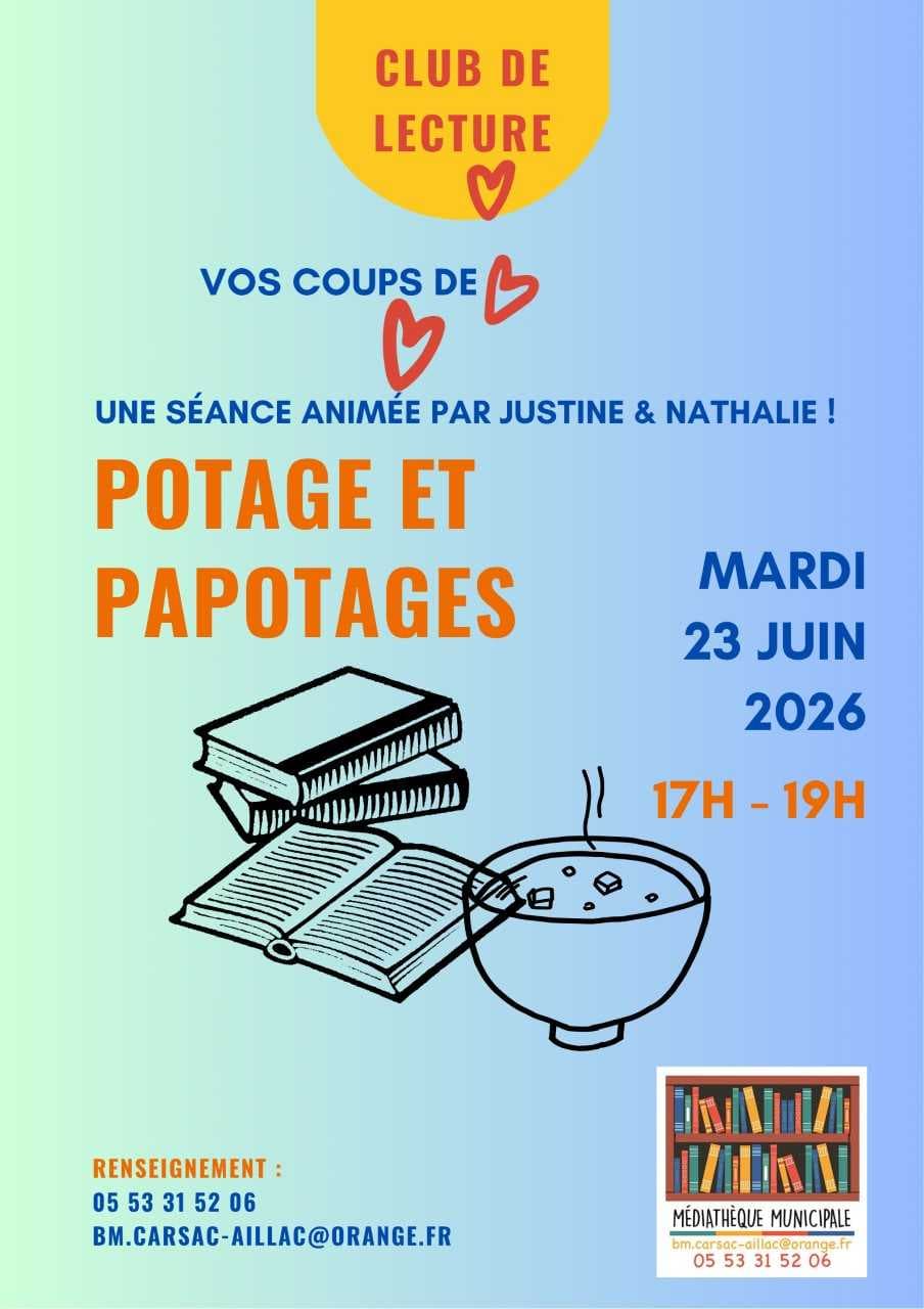 Illustration de l'événement : Club de lecture « Potages et... Papotages... »