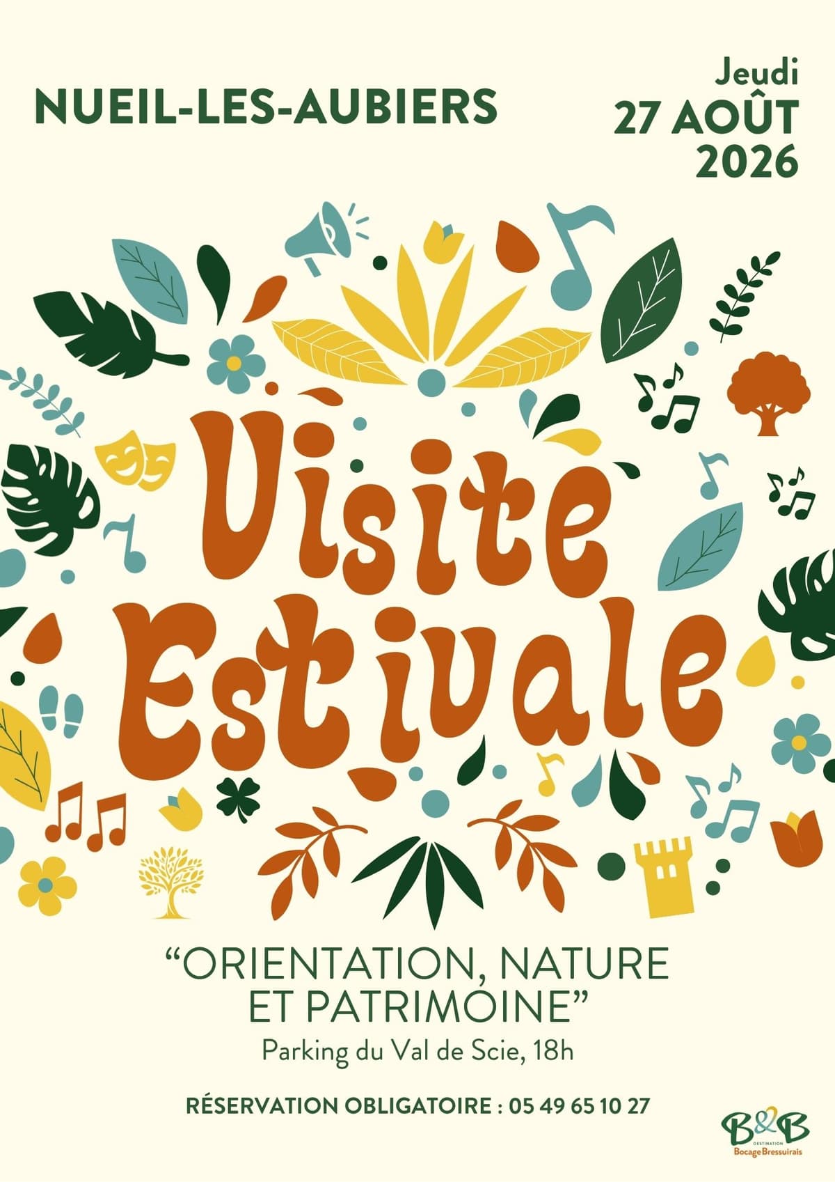 Illustration de l'événement : Visites Estivales 2026 - Orientation, nature et patrimoine - Nueil-les-Aubiers