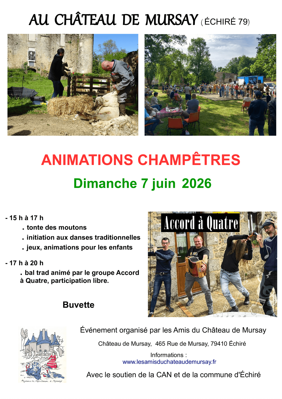 Illustration de l'événement : Animations Champêtres au Château de Mursay à Échiré