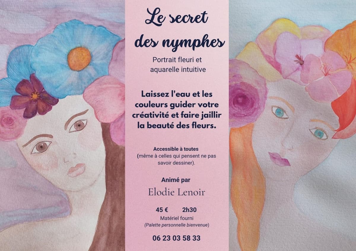 Illustration de l'événement : Atelier - Portrait fleuri et aquarelle intuitive
